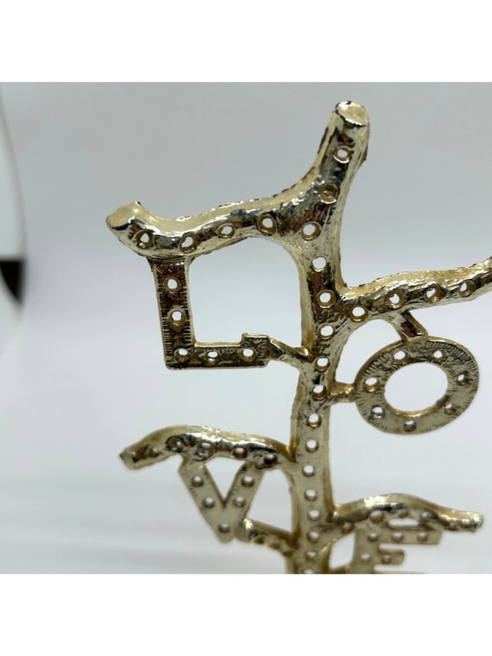 Vintage 1960s Earring Tree Torino Gold-tone LOVE Tree Figurine Gold-tone Display - Picture 9 of 16